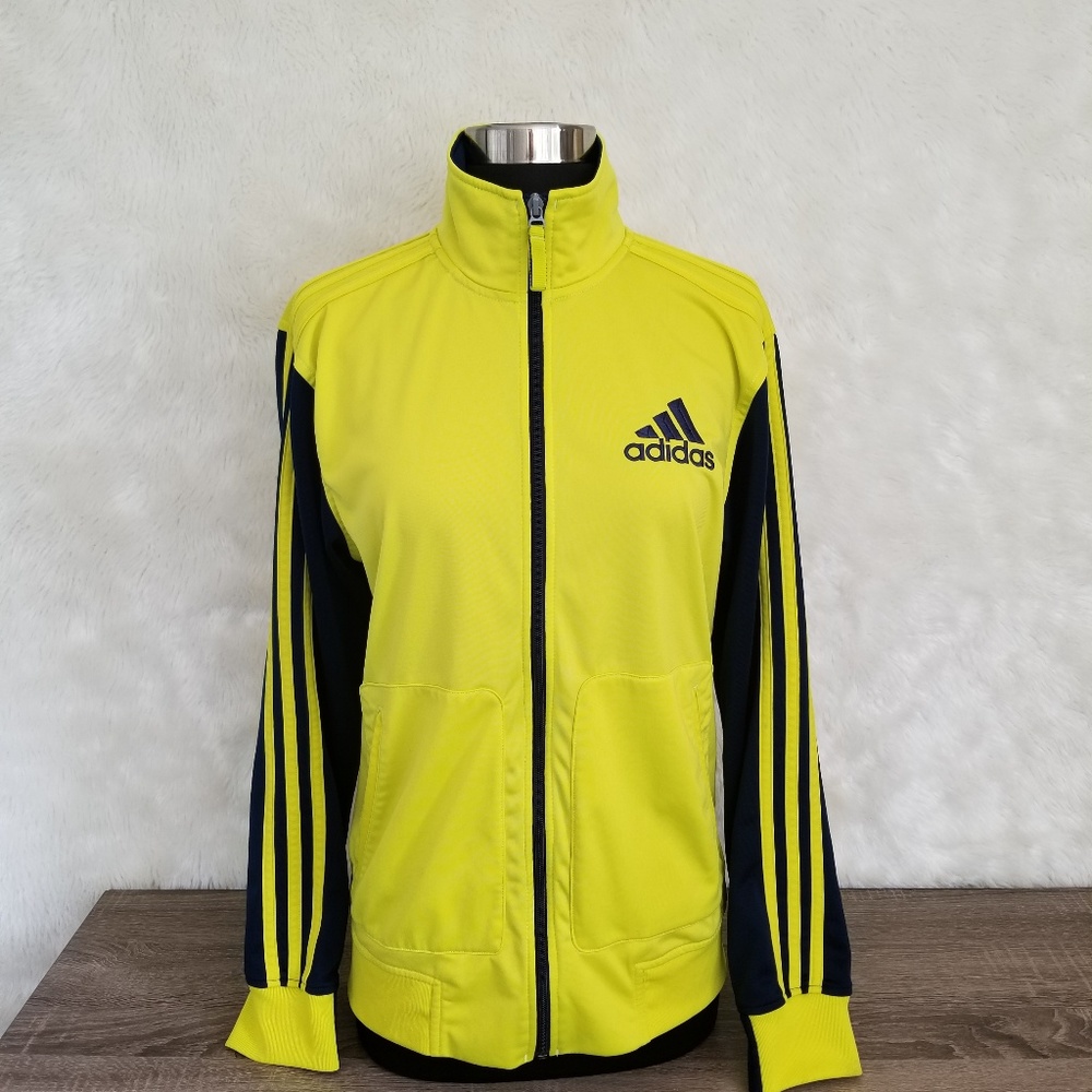 ADIDAS MEN'S CLIMALITE GREEN & NAVY TRACK JACKET